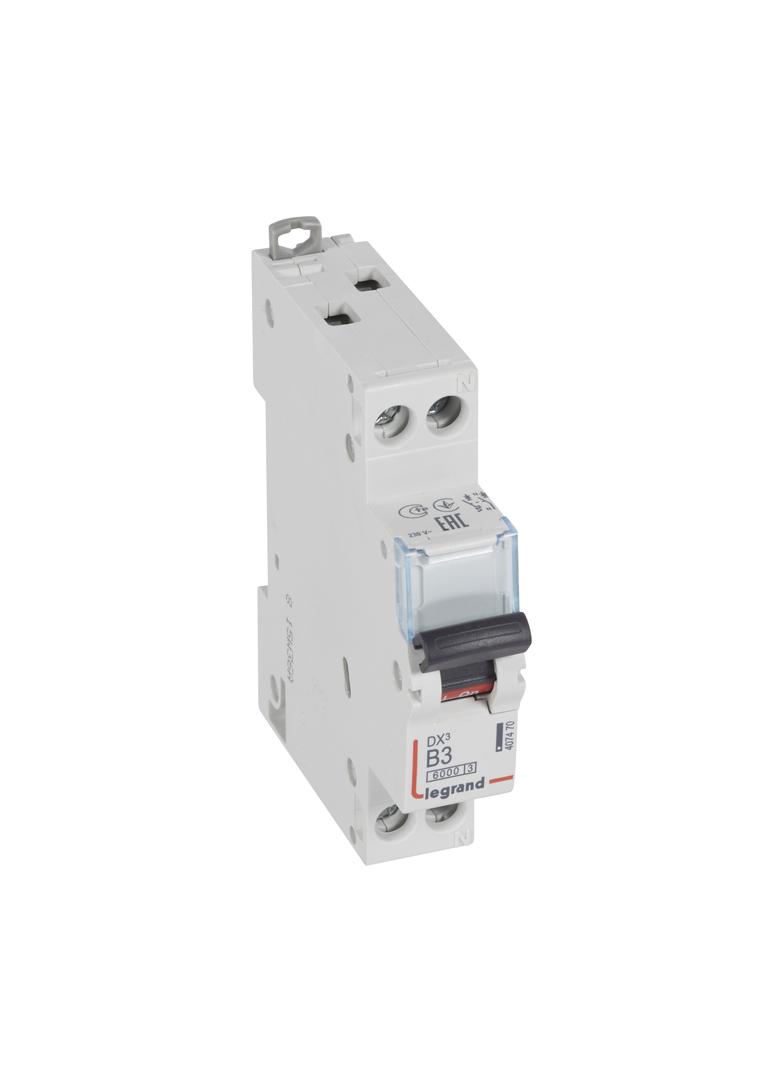 WYŁĄCZNIK NADPRĄDOWY S 301N 1P+N B 3 6000A SERII DX3, Legrand