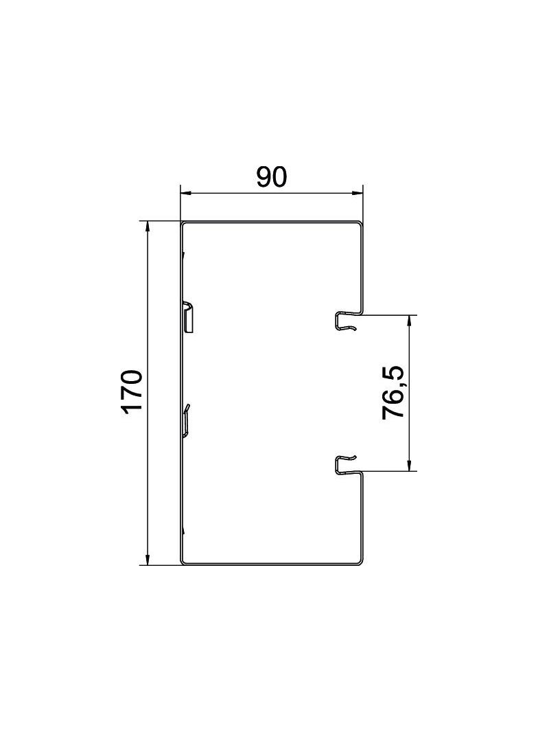 GS-S90170RW, Kanał podparapetowy 90X170 CZ.B.