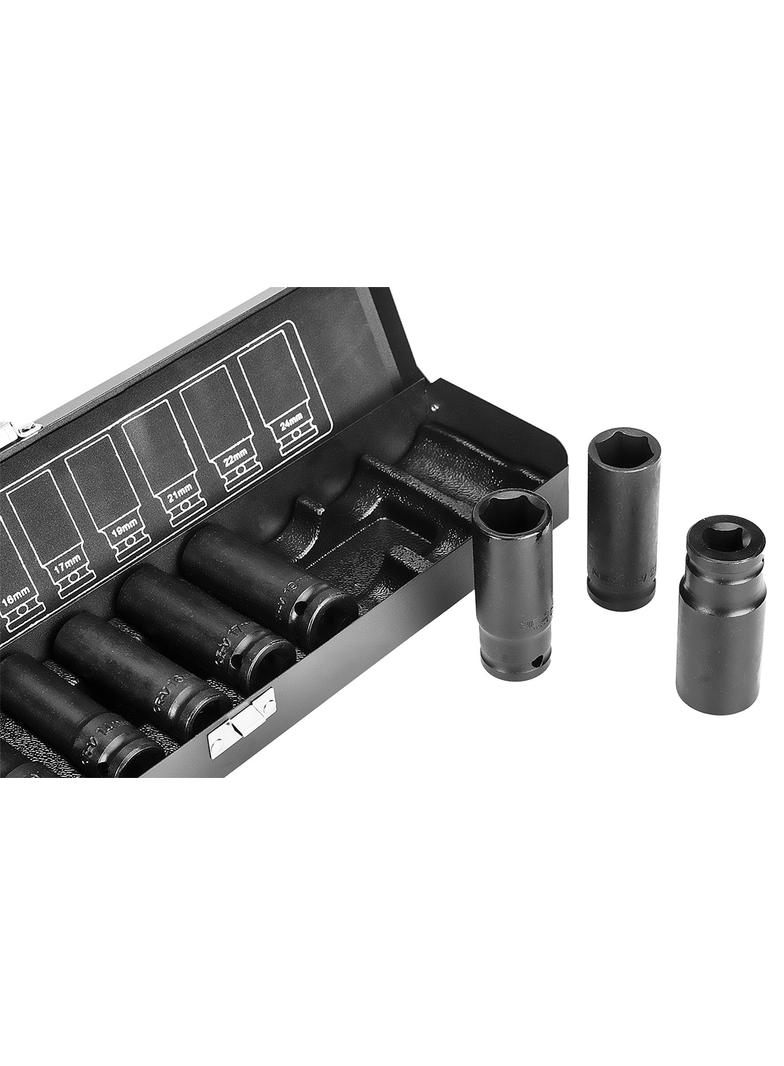 Nasadki udarowe 1/2", 10-24 mm, zestaw 11 szt.