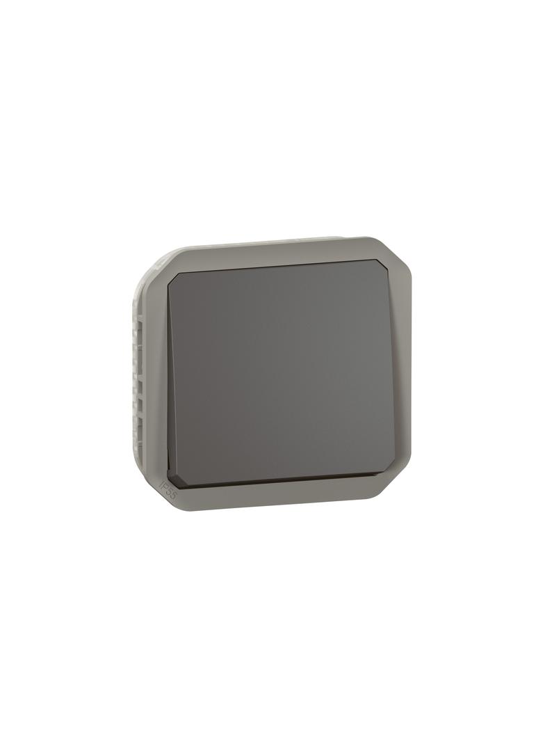 NOWE PLEXO - PRZYCISK PRZEŁĄCZNY NO/NC MECHANIZM 10 A - 250 V~ ANTRACYT