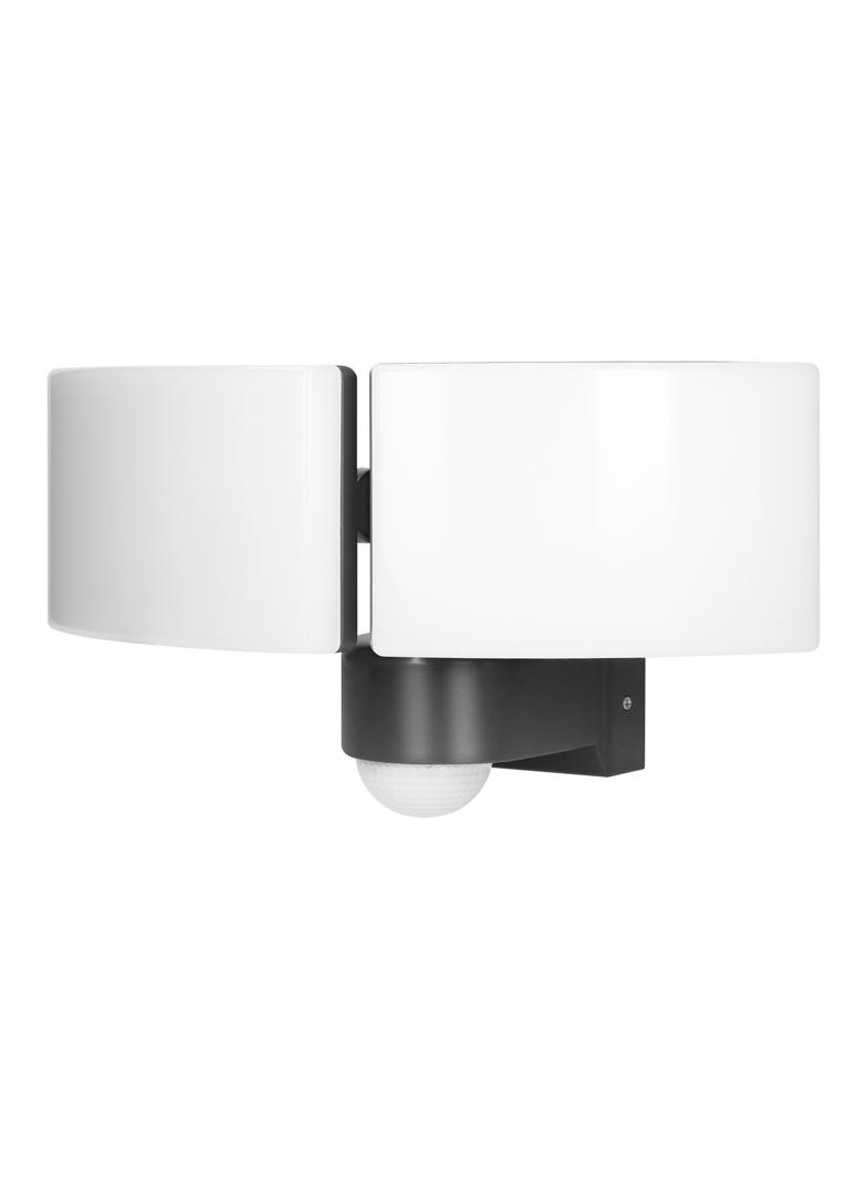 TOS DUO LED 2x20W podwójny naświetlacz ogrodowy z PIR, 2x1600lm, IP65, 4000K, PC, szary
