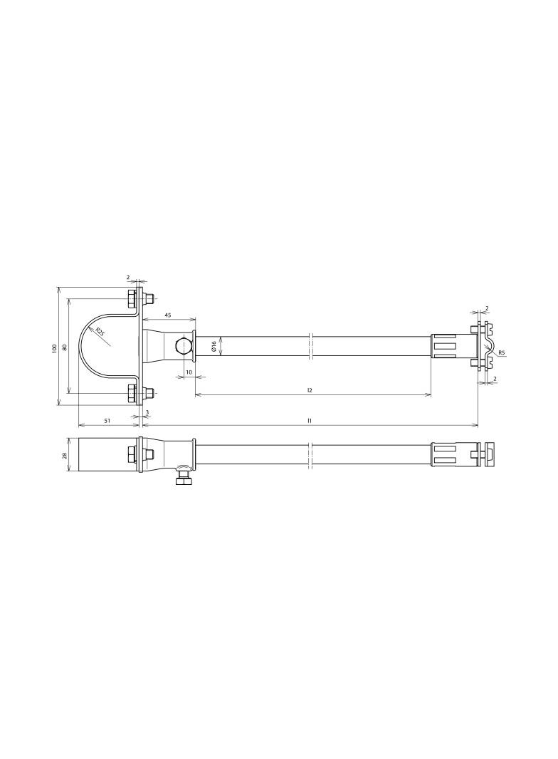 Wspornik dystansujący do rury wsporczej do drutu 7-10 mm, GFK/NIRO/ZG-St/tZn 106331 DEHN