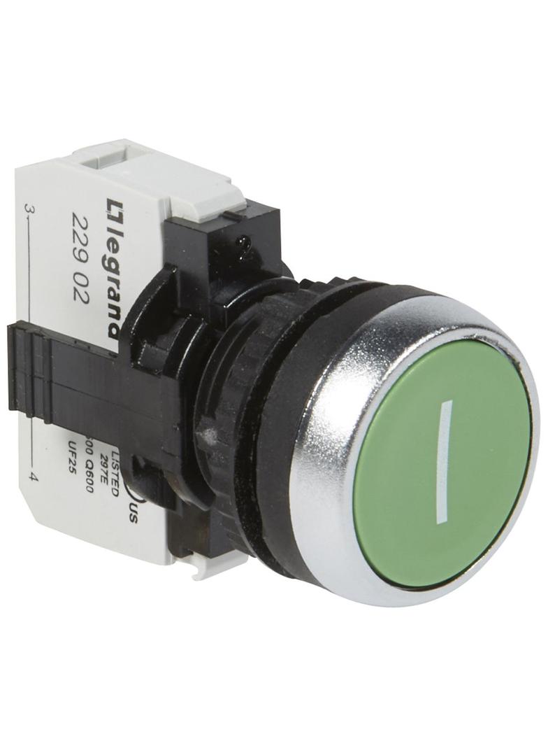 OSMOZ KOMPLET BEZ PODŚWIETLENIA - GŁÓWKA PŁASKA ZIELONA OZN  \  + UCHWYT + 1NO, Legrand