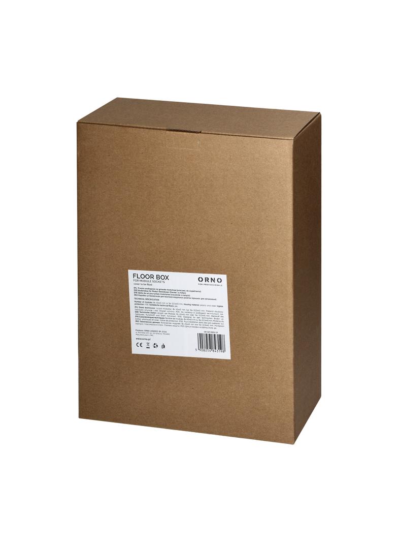 Puszka podłogowa na gniazda modułowe 8 x 45x45mm lub 16 x 22,5x45mm, pokrywa: materiał własny, czarn