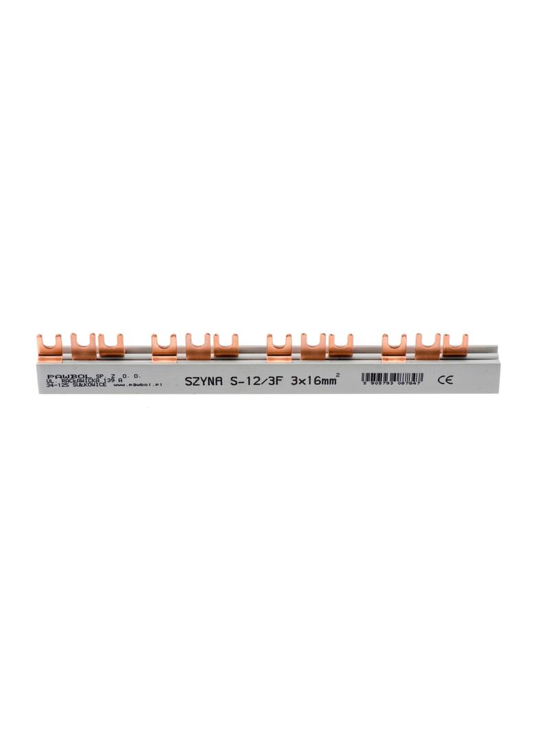 Szyna prądowa 3F, S-12 12mod. dzielona 80A, 16 mm2 E.4308B PAWBOL
