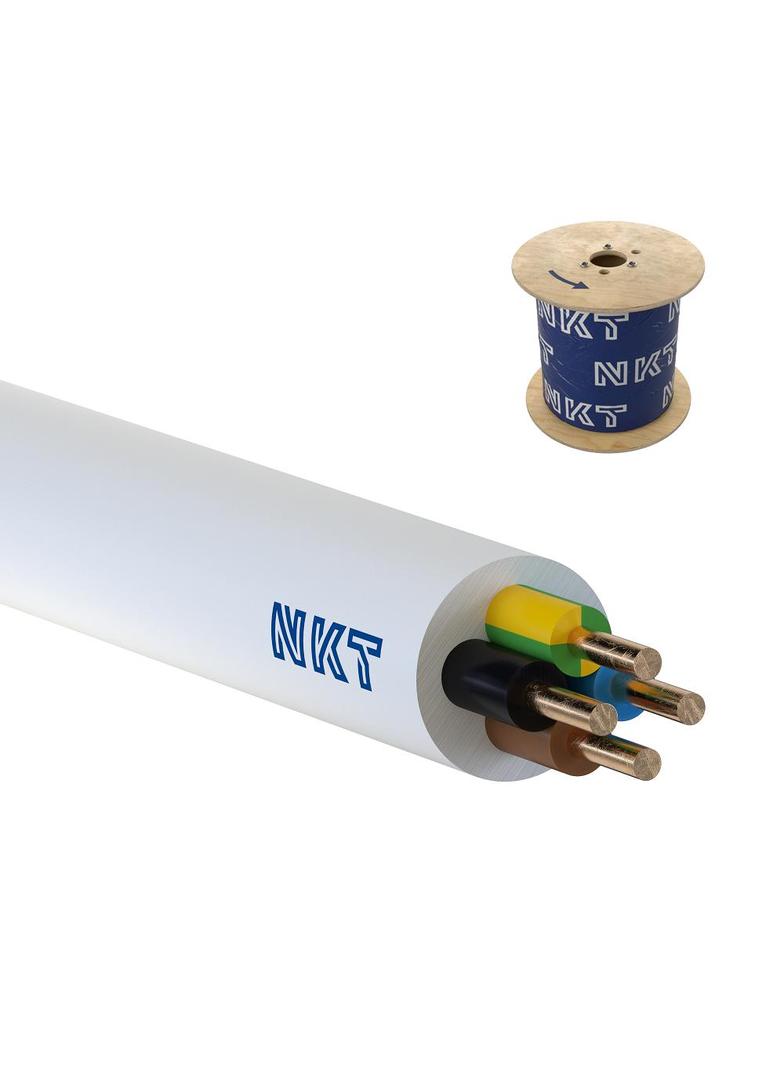 Przewód instalacyjny YDY żo 4x1,5mm2 biały 450/750V /bębnowy/ NKT
