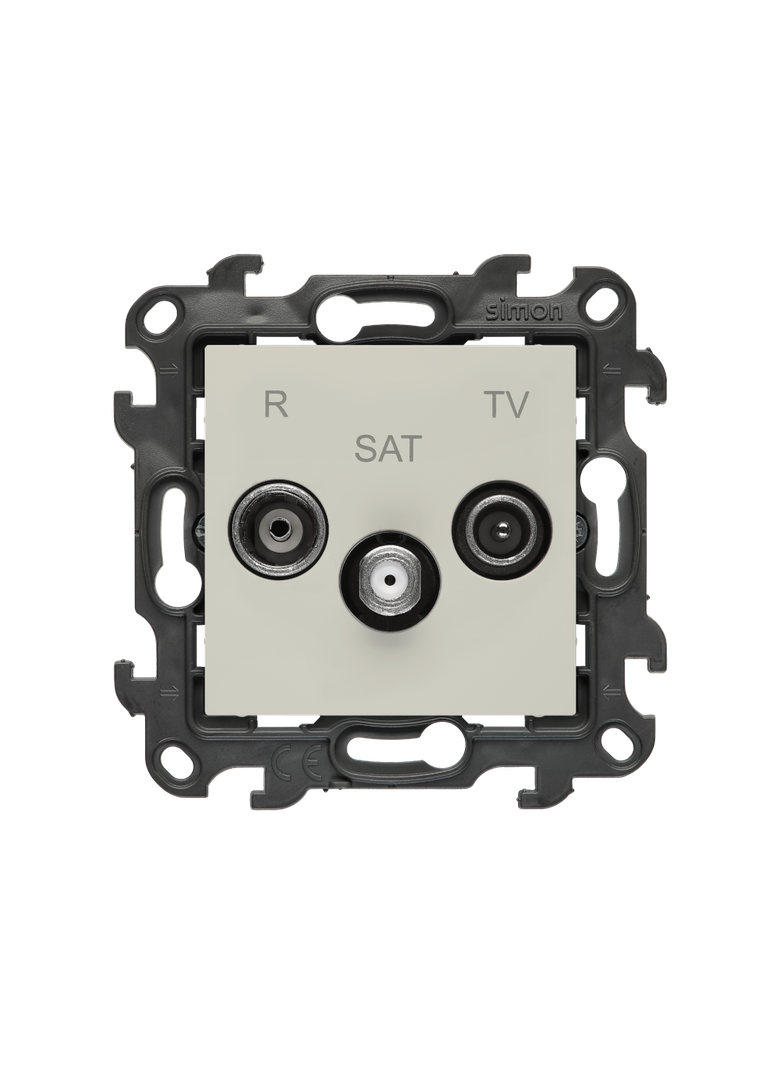 Simon 24 Gniazdo antenowe R-TV-SAT przelotowe kaszmirowy NASP.01/42