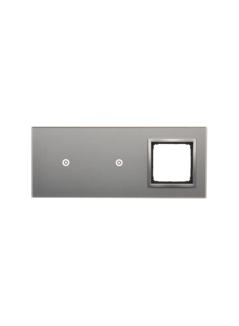 Simon 54 Touch Panel dotykowy S54 Touch 3 moduły 1 pole dotykowe + 1 pole dotykowe + 1 otwór na osprzęt S54 srebrna mgła DSTR3110/71 KONTAKT