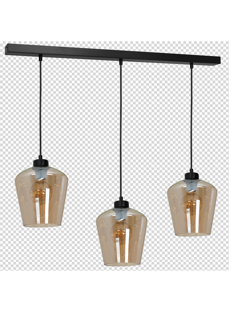 Milagro lampa wisząca Santiago Amber 3xE27 czarna MLP6610