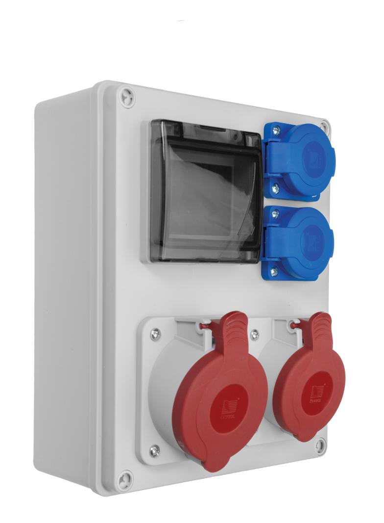 Rozdzielnia R-BOX 240, 1 x 32A / 5p, 1 x 16A / 5p, 2 x 230 V, 4-S