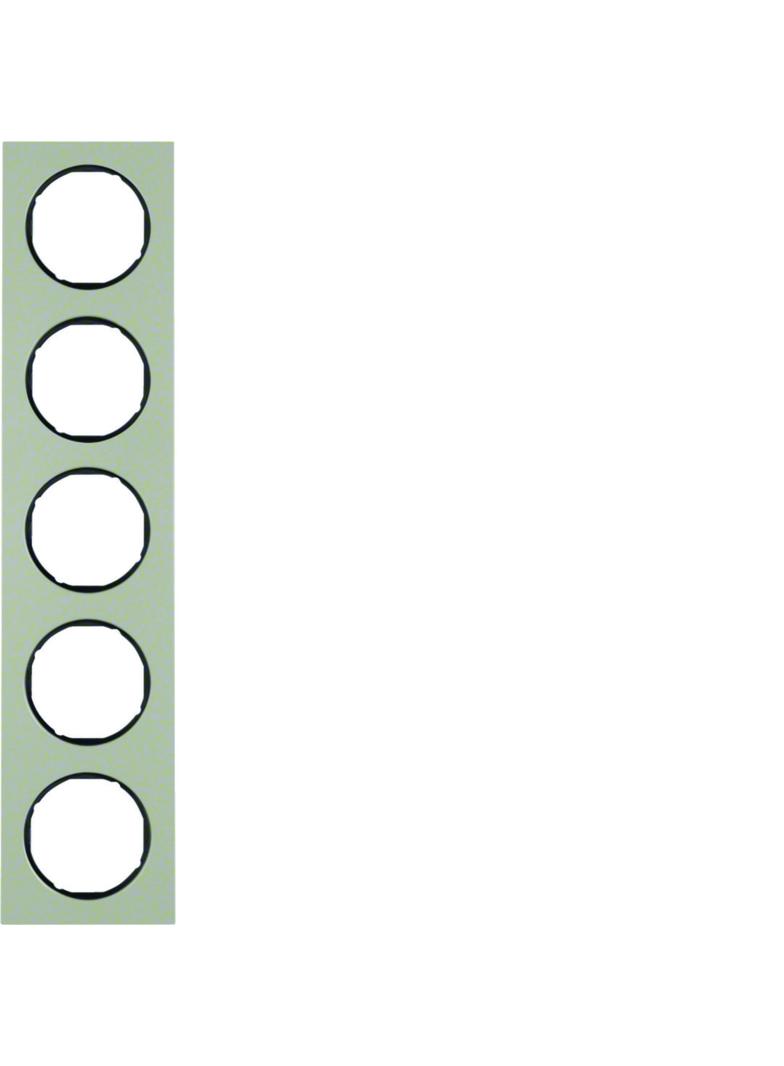 BERKER R.3 Ramka pięciokrotna stal szlachetna/czarny 10152204 HAGER