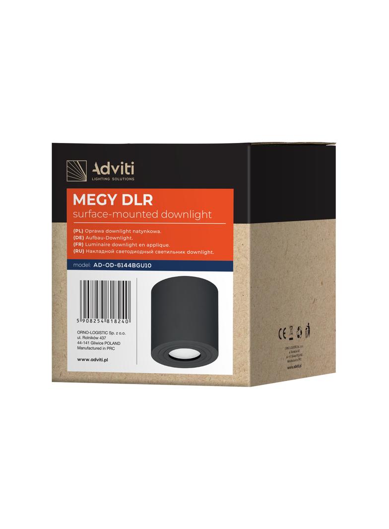 MEGY DLR GU10 downlight max 50W, IP54, okrągły, czarny, aluminium AD-OD-6144BGU10 ORNO