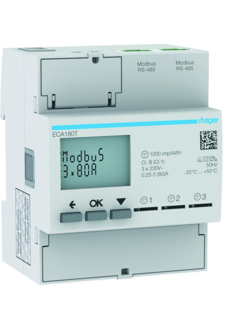 agardio.measure Licznik energii elektrycznej 1-fazowy, 3x80A 4M, AGARDIO