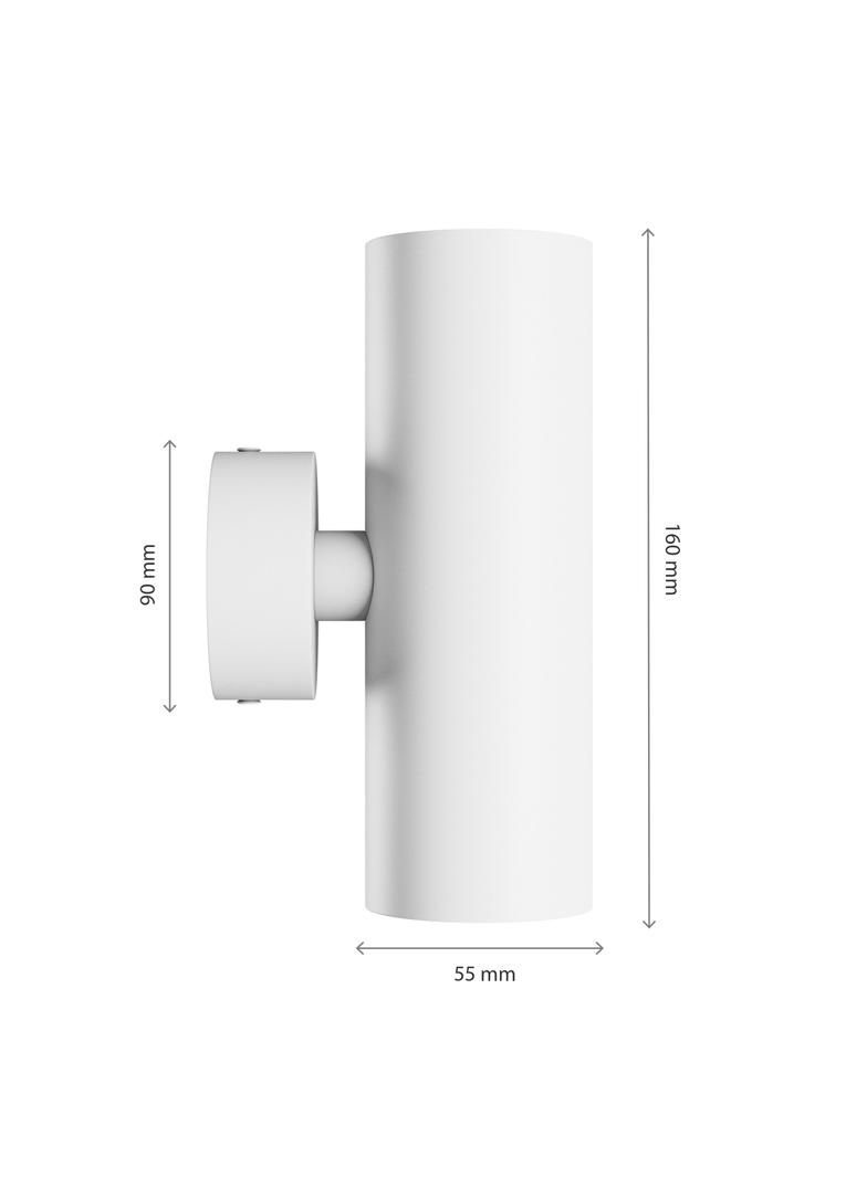 SQUALLA VARIOSA TUBO 2XGU10 KINKIET 230V IP20 55X160X90MM BIAŁY OKRĄGŁA