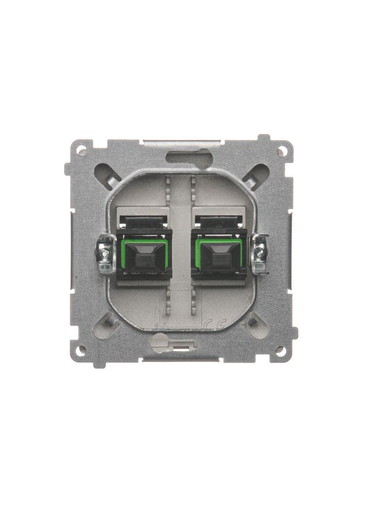 Simon Basic Gniazdo światłowodowe / optyczne podwójne SC/APC satynowy