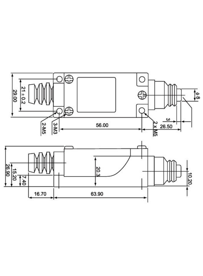 ŁĄCZNIK KRAŃCOWY (METAL / TWORZYWO) Z POPYCHACZEM
