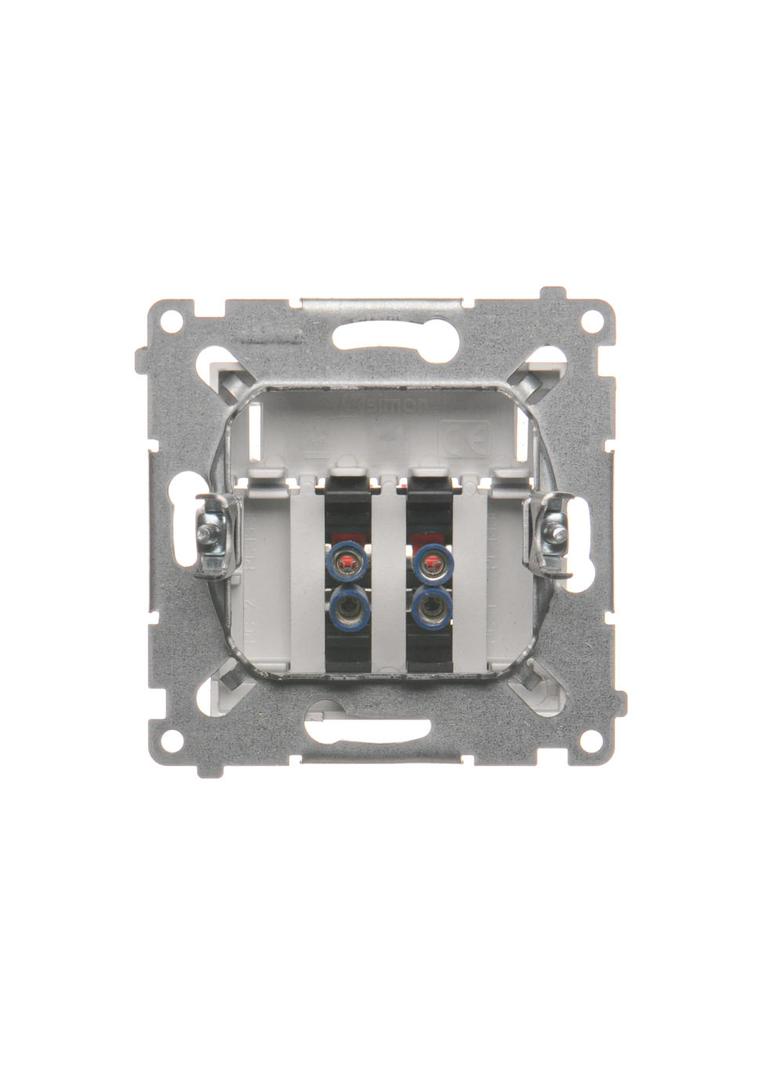 Simon 54 Gniazdo głośnikowe 2-krotne Przekrój przewodów dla wejścia i wyjścia 25 mm2 srebrny mat