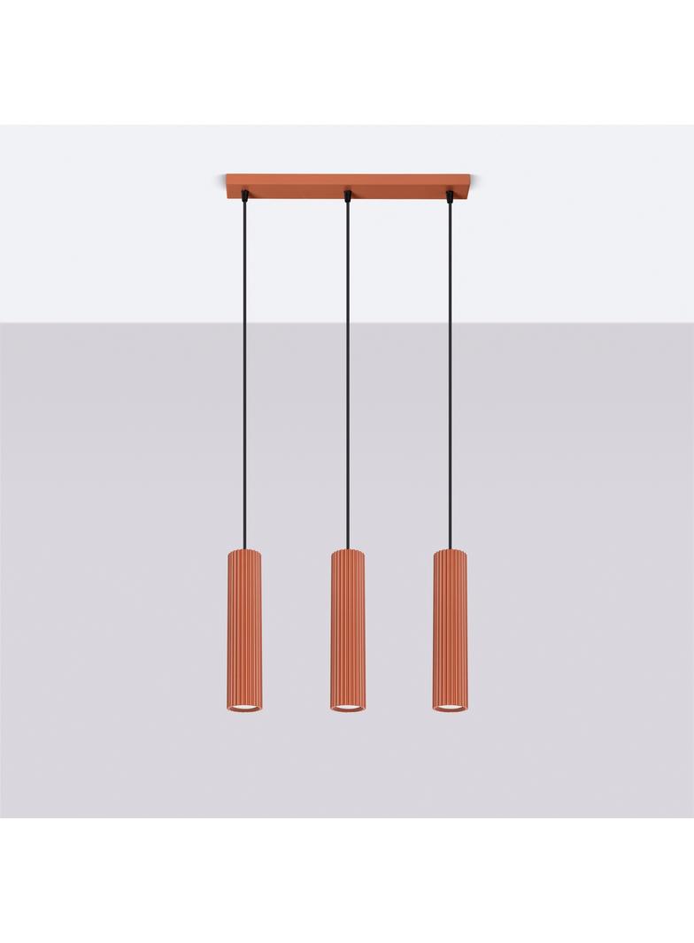 Sollux Lampa wisząca KARBON 3L ochra czerwona SL.1632