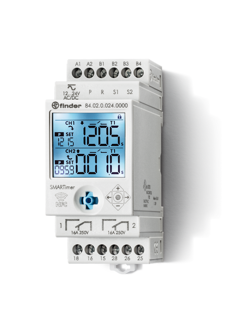 Przekaźnik czasowy inteligentny serii 84: 2P 16A 12…24V AC/DC 84.02.0.024.0000 /5szt./ FINDER