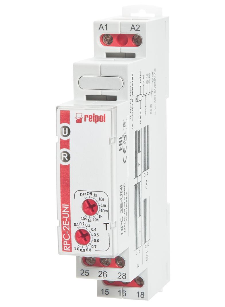 Przekaźnik czasowy 1P 1sek‑10dni 12‑240V AC/DC 50/60 Hz praca cykliczna od przerwy RPC‑1BP‑UNI 863195 RELPOL