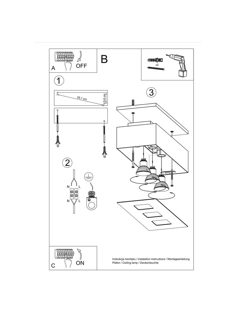 Sollux Plafon MONO 3 czarny SL.0072