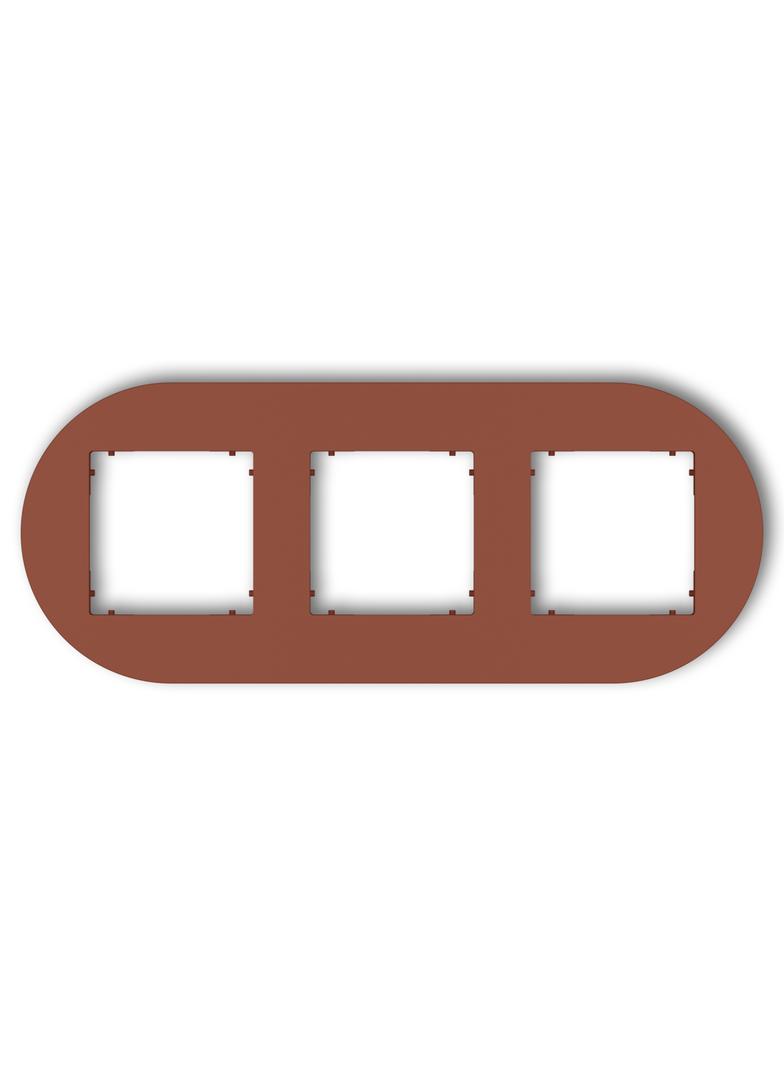 MINI Ramka uniwersalna potrójna okrągła z tworzywa terakota
