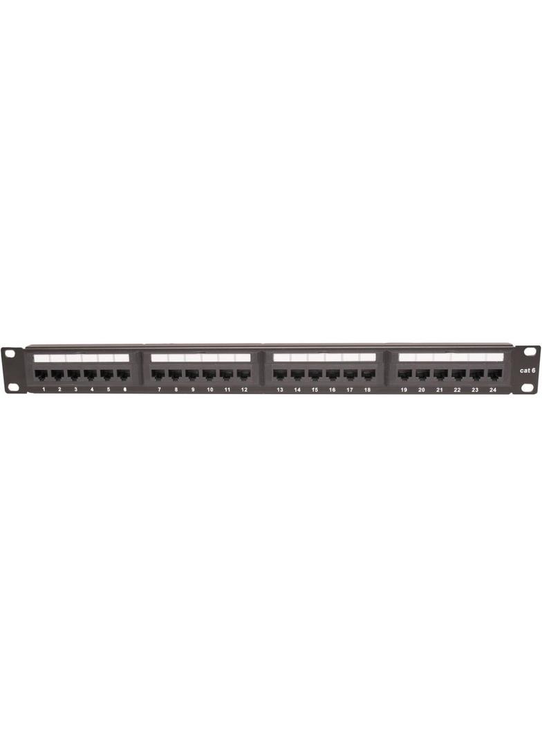 Panel kat. 6 19 cali 1U 24xRJ45 UTP czarny Partners CCAS-PA6-24UTP C&C