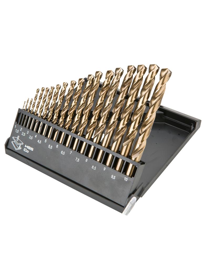 Wiertła do metalu HSS-Co 1.0-10.0 mm, zestaw 19 szt.