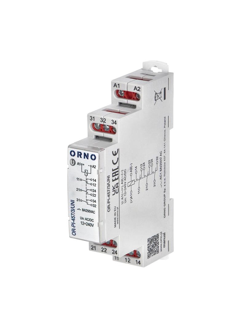 Przekaźnik instalacyjny 3P 8A ,12-230 VUC OR-PI-457/3/UNI ORNO