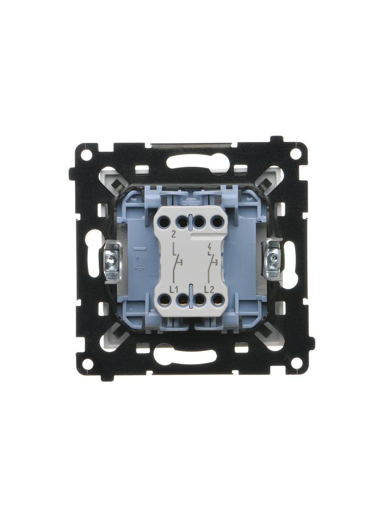 Simon 55 Przycisk zwierny podwójny zwierny bez piktogramu szybkozłączka Biały mat