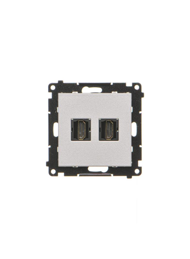Simon 55 Gniazdo HDMI podwójne Aluminium mat TGHDMI2.01/143 KONTAKT