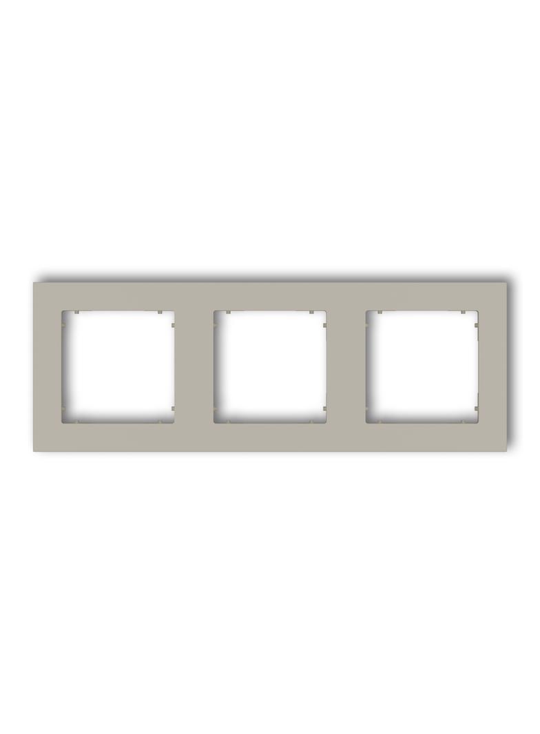MINI Ramka uniwersalna potrójna kwadratowa z tworzywa taupe