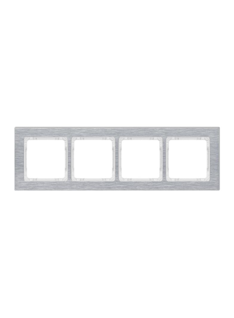 "DECO Ramka poczwórna - aluminium szczotkowane (ramka: srebrna