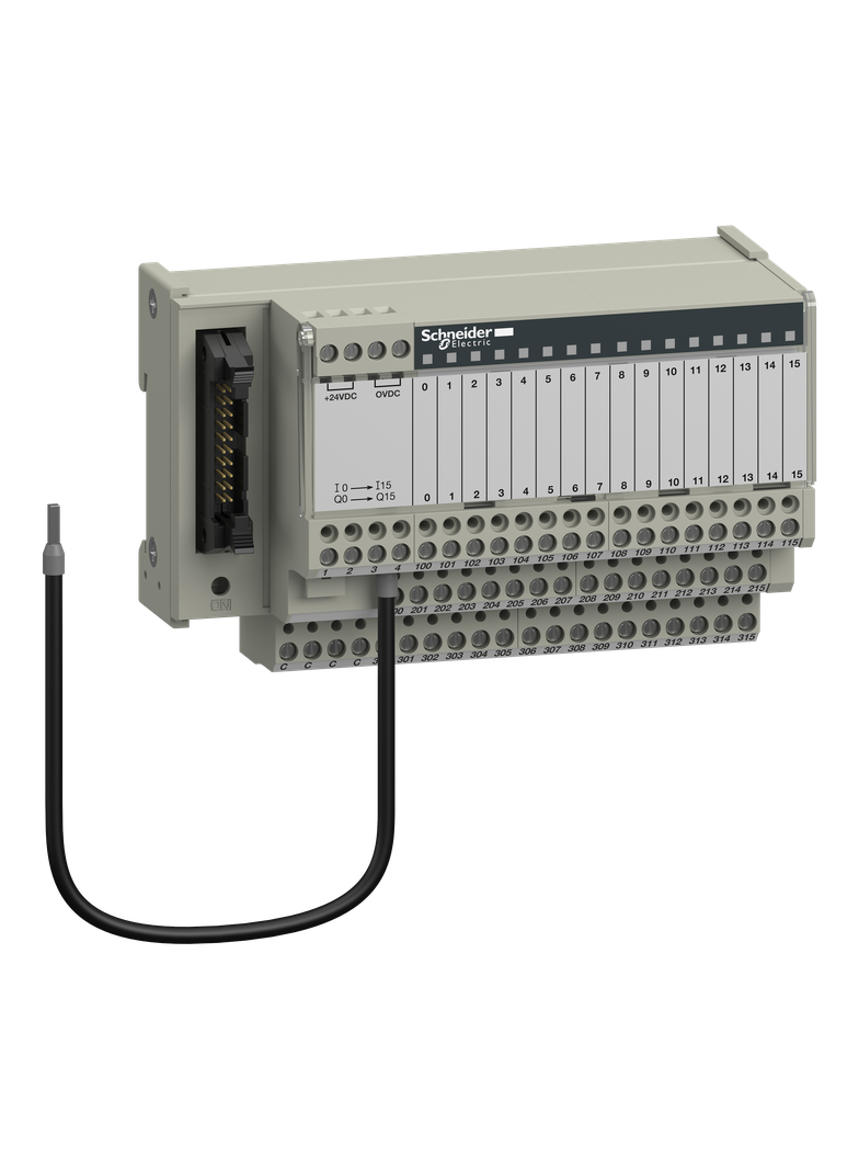 Modicon ABE7, miniaturowa podbaza, dyskretne pasywne we/wy, 16 wejść/wyjść, Led ABE7H16R31