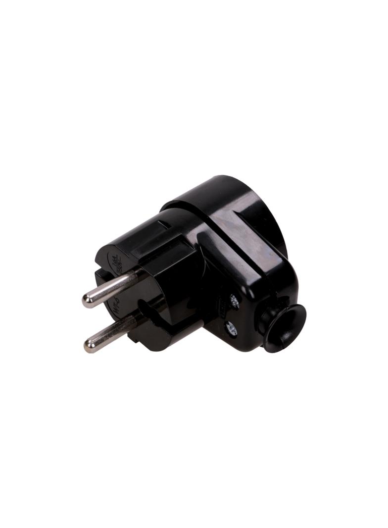 Wtyczka kątowa 2P z gniazdem czarna WT-16U/G K2/CZARNY ORNO