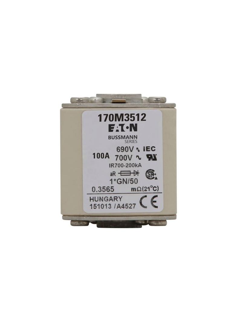 FUSE 100A 690V 1*GN/50 AR UC Wkładka szybka 100A AC 690V rozmiar 1 45x59x51 mm aR I 170M3512 EATON