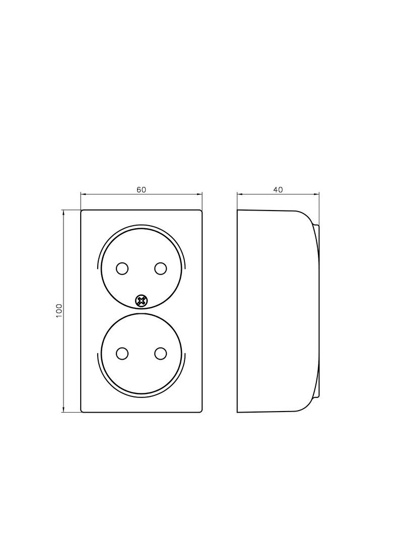 BIS Gniazdo podwójne z przesłonami torów prądowych - kolor biały