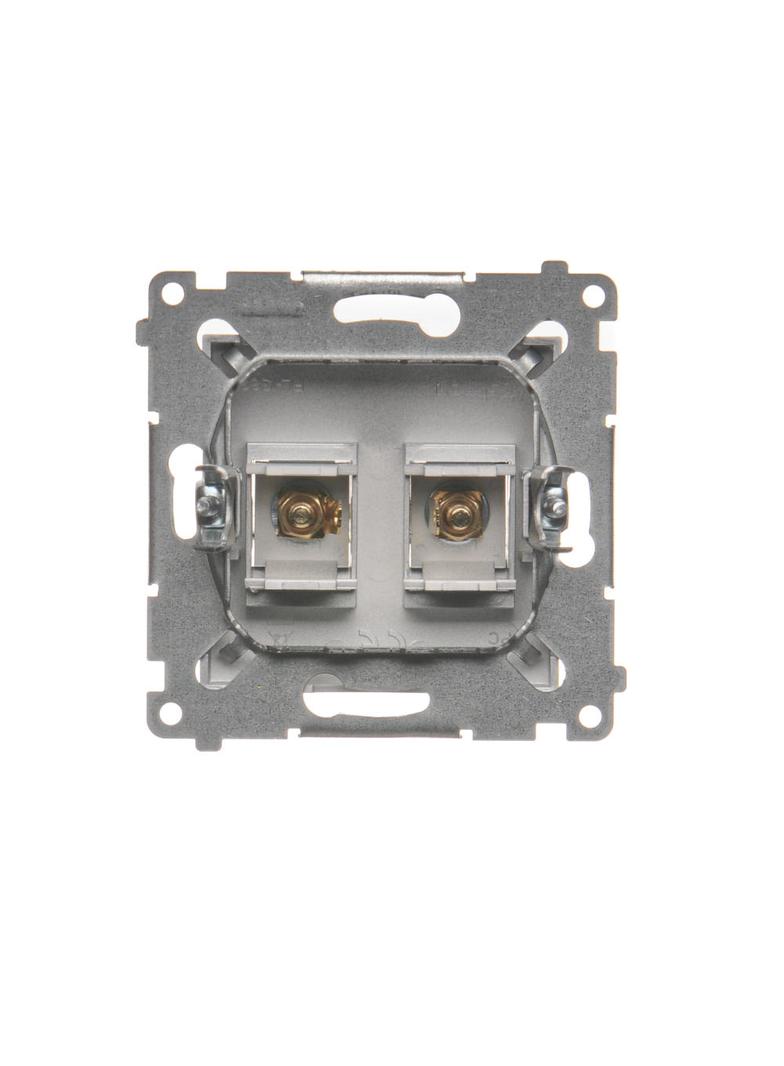 Simon 54 Gniazdo głośnikowe pojedyncze Przekrój przewodów dla wyjścia do 6 mm2 srebrny mat