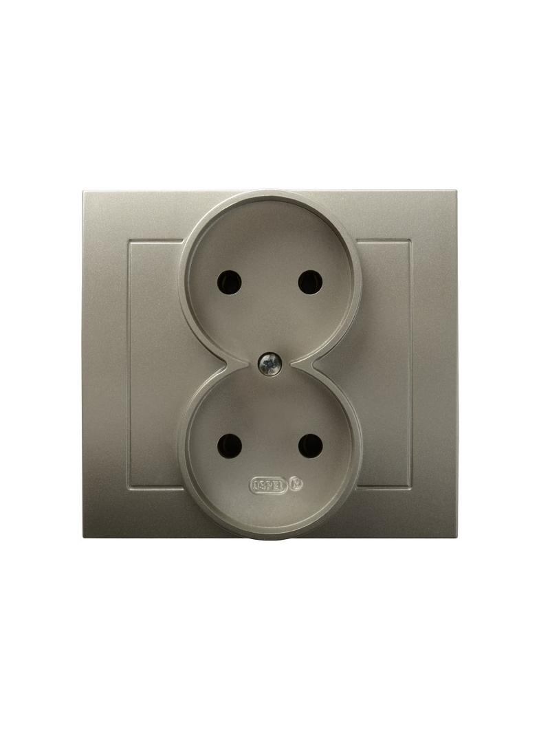KIER Gniazdo podwójne kolor satyna light GP-2W/45 OSPEL