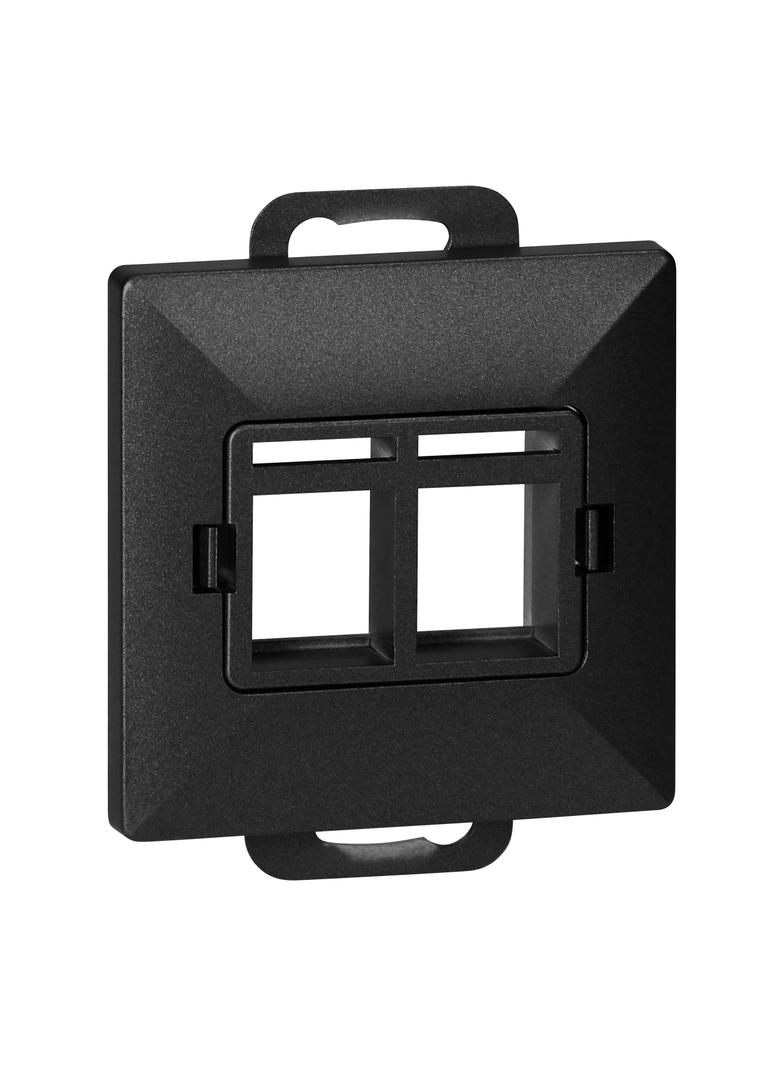Płytka czołowa + 2xRJ45 Pearl, PC+ARJ45/P2, czarny