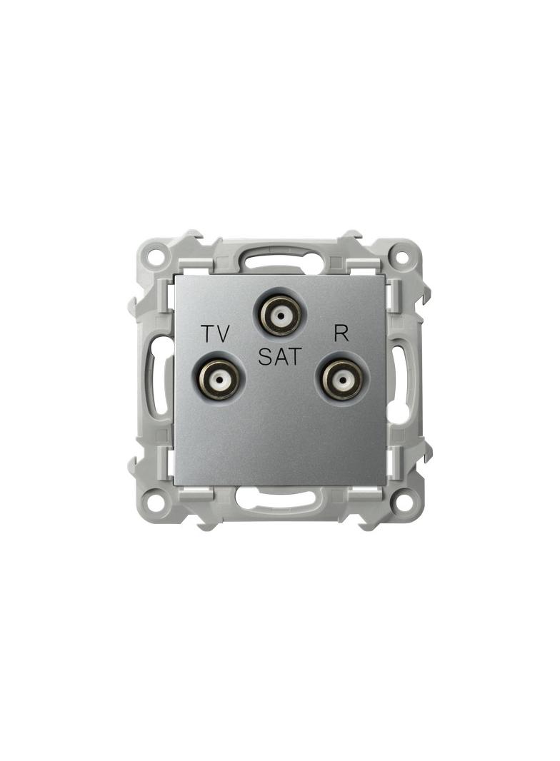 SZAFIR Gniazdo RTV-SAT przelotowe - kolor srebro