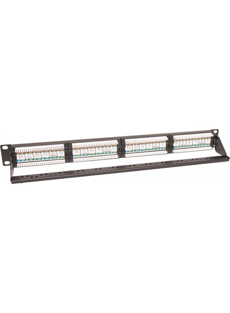 Panel kat. 5e 19" 1U 24xRJ45 UTP czarny