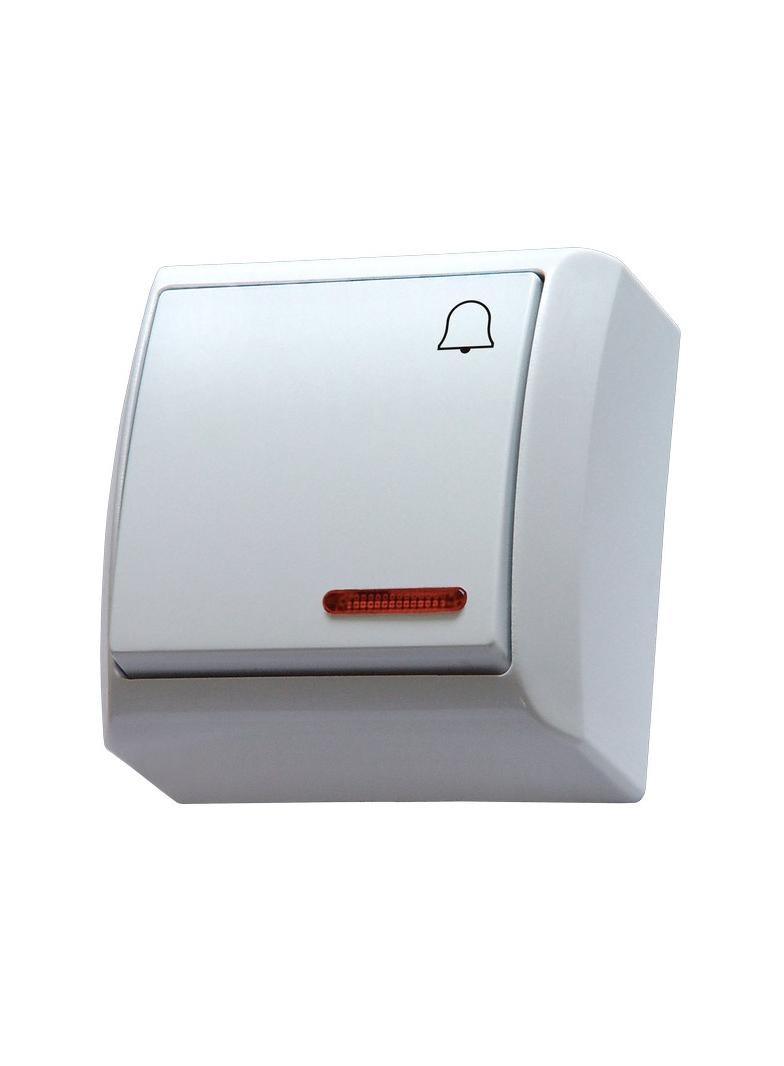 BIS Łącznik zwierny  dzwonek  z podświetleniem pomarańczowym - kolor biały