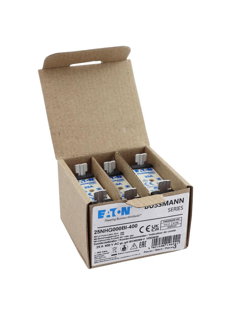 25NHG000BI-400 Wkładka NH 25A 400V GG/GL Rozmiar 000 25NHG000BI-400 EATON
