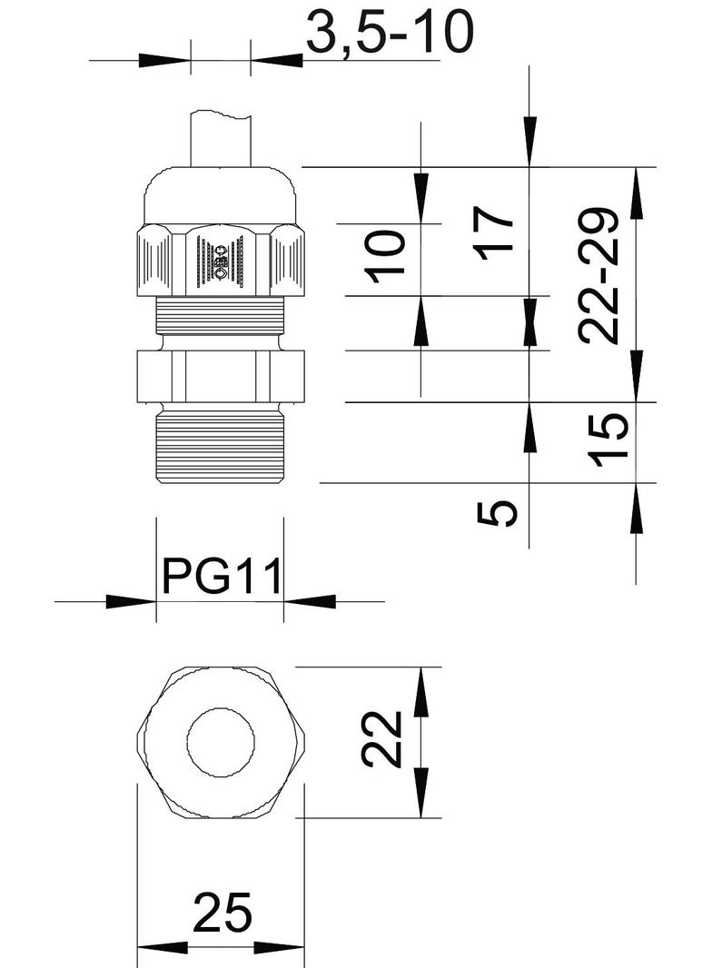 V-TEC/L, DŁAWIK V-TEC Z DŁ.GWINT.PG11 SZ