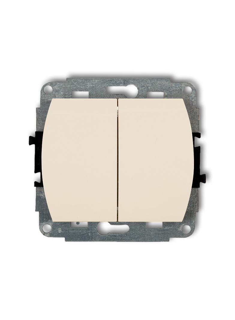 TREND Mechanizm łącznika jednobiegunowego ze schodowym (dwa klawisze bez piktogramów, wspolne zasila