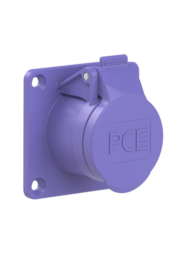 GNIAZDO TABLICOWE PROSTE 16A 2P+Z 24V 50/60Hz IP44/54 (KOŁNIERZ 70X70, ROZSTAW OTWORÓW 56X56), STYKI