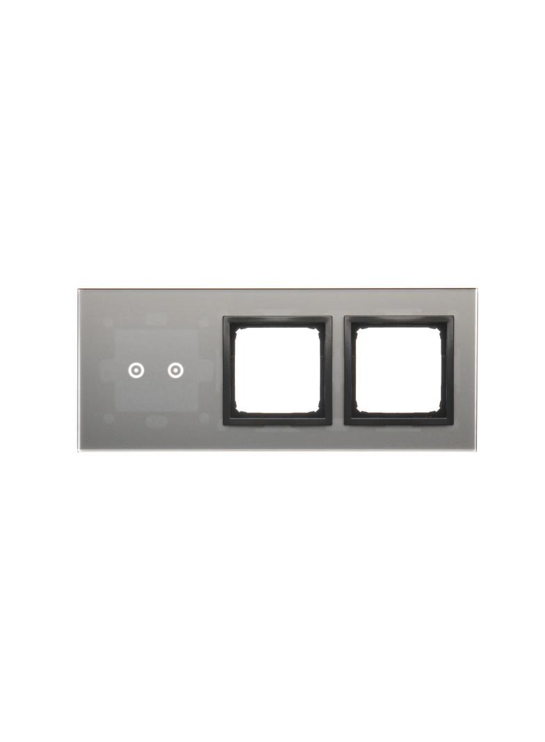Simon 54 Touch Panel dotykowy S54 Touch 3 moduły 2 pola dotykowe poziome + 2 otwory na osprzęty S54 burzowa chmura DSTR3200/72 KONTAKT