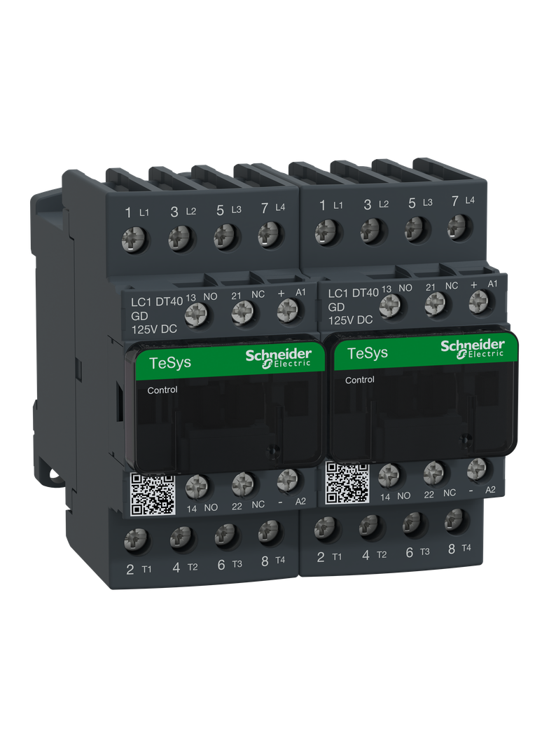 Układ nawrotny TeSys D AC1 40A 4P 1NO 1NC cewka 125VDC zaciski skrzynkowe