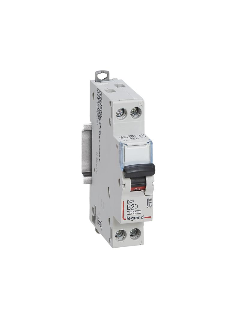 Wyłącznik Nadprądowy S 301N 1P+N B 20 6kA DX3 407476 LEGRAND